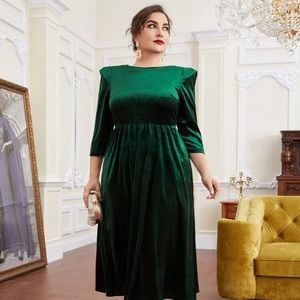 NWOT Green Velvet Shein Dress